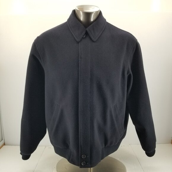 Jos. A. Bank Full Zip Wool Cashmere Blue Bomber Lined Jacket Men's Medium - Picture 5 of 13